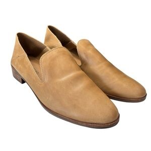 Lucky Brand Womens Cahill Flats Sz 9.5 Tan Leather Convertible Loafer Mule Shoe